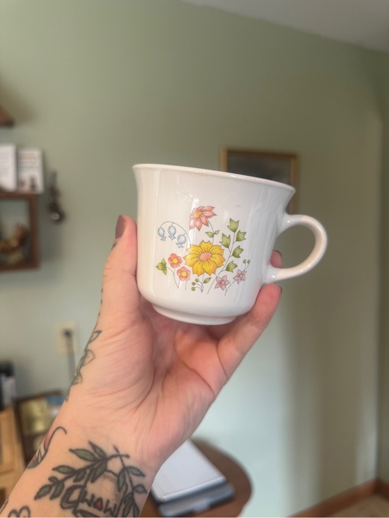 Corelle Other - Corelle White Mug with Yellow and Pink Floral Motif *I HAVE 5 OF THESE*